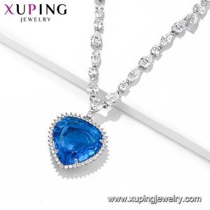 Collar de boda con diamantes de cristal azul Corazón <span class=keywords><strong>del</strong></span> océano, joyería de lujo, diseño de moda, A00915422 - Product Image 4