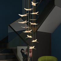 Lustre moderne en forme de branche d'escalier, nouvelle décoration de luxe pour la maison, l'hôtel, le hall, éclairage LED intérieur, lustre personnalisable