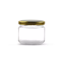 Bocaux en verre personnalisés en gros vides de 30 ml à 1000 ml pour le stockage du miel et de la confiture avec des couvercles en fer blanc doré et noir
