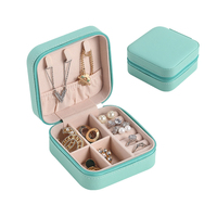 Boîte de rangement pour bijoux, étui de voyage miniature, emballage cadeau pour collier avec logo personnalisé, fermeture éclair, cuir PU de luxe