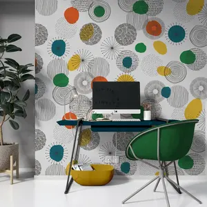Modern circular colored abstract art peeling wallpaper decoration design