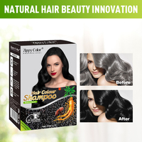 Shampoo colorant capillaire permanent noir Zippy Color Ginseng Argan Oil, sans ammoniaque, à base de plantes, couvrance longue durée des cheveux gris et blancs