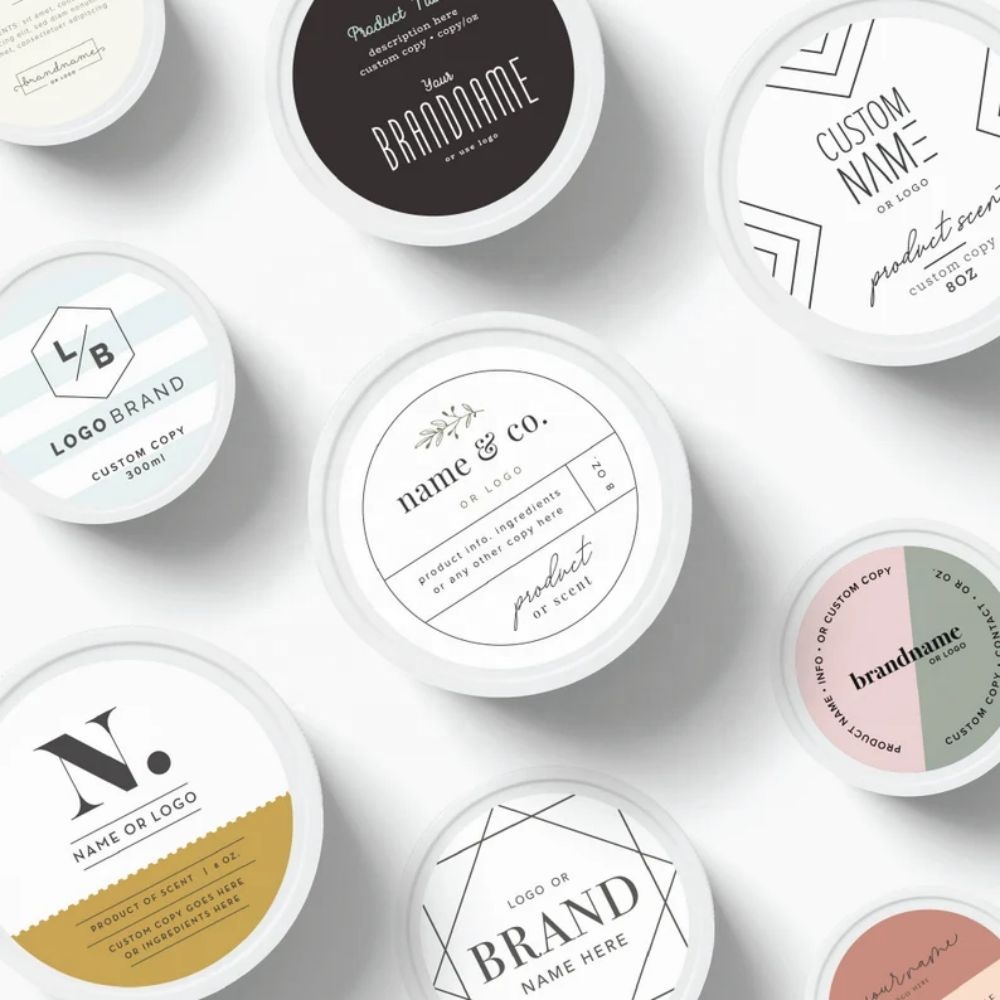 Waterproof Label Sticker Packaging Material Design Business logo Branding Label Packaging Tearproof Cosmetic Packaging Sticker
