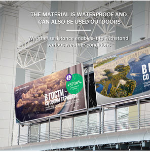 سياج تدفق الهواء <span class=keywords><strong>Scrim</strong></span> طباعة على الوجهين مخصصة لافتة شبكية من الفينيل لسور الحيراس - Product Image 3