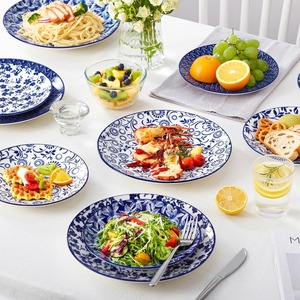 Platos de Cerámica Personalizados, Platos Grandes Vintage para Cocina, Platos de Porcelana Azules y Blancos, Aptos para Microondas, Horno y Lavavajillas - Product Image 4