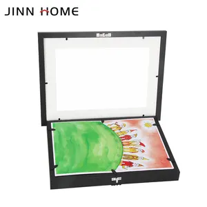 Wholesale A4 10x14inch Black Shadow Box Frame White Mat Kids Art Picture Photo Frame With Glass