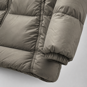 Manteau long à capuche unisexe pour femme, en nylon, couleur unie, style minimaliste, fermeture éclair, rembourrage épais, vêtements d'extérieur - Product Image 6