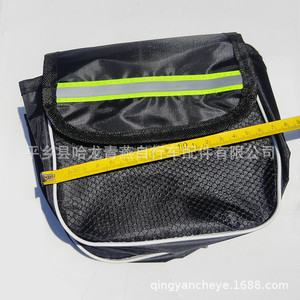 <b>Bicycle</b> Front <b>Frame</b> Bag 17cm*15cm 600D Mesh With Reflective Strip For Cycling Accessories - Product Image 3