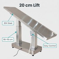 Table d'opération vétérinaire électrique ClearSight en acier inoxydable pour chiens, certifiée CE, avec prise secteur, garantie 1 an