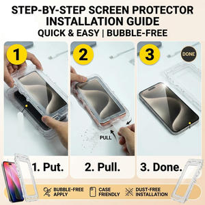 เครื่องมือติดฟิล์มกันรอยหน้าจอ OEM สำหรับ iPhone 18 ชุดถาดติดตั้งง่ายและรวดเร็ว ป้องกันฝุ่น ฟิล์มกระจกนิรภัยคุณภาพพรีเมียม รองรับโลโก้สั่งทำ - Product Image 3