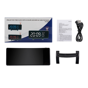 Réveil avec <span class=keywords><strong>projection</strong></span> <span class=keywords><strong>au</strong></span> <span class=keywords><strong>plafond</strong></span>, écran de puissance LED, <span class=keywords><strong>radio</strong></span> FM, couleur changeante, réveil avec lumière - Product Image 6