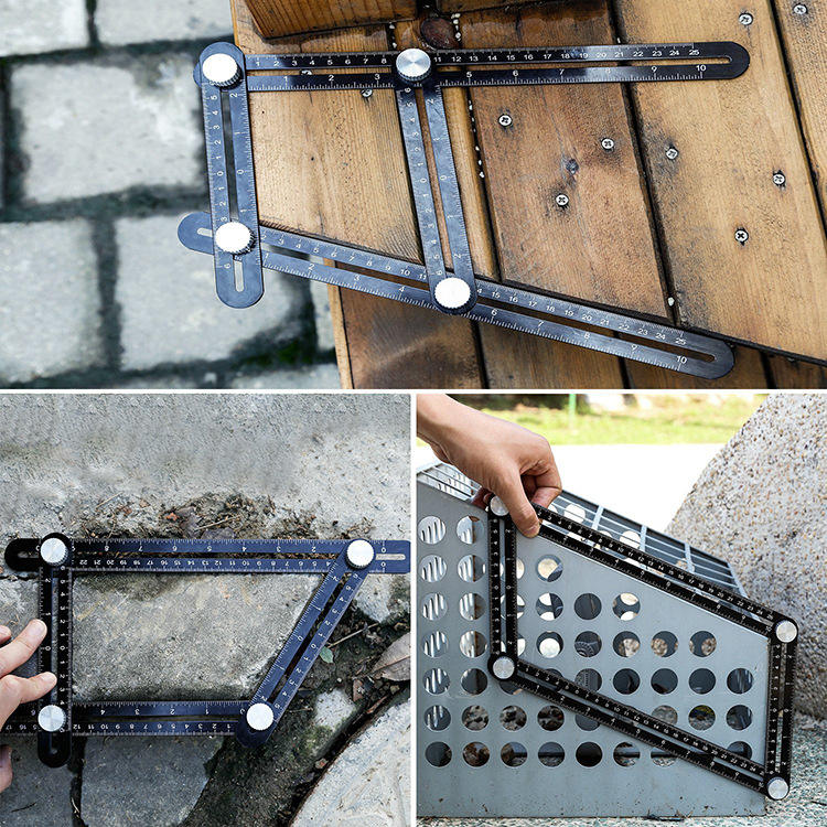 6-Sides Angle Six Fold Ruler, Tile Opening Positioner Adjustable ...