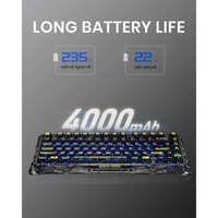 GravaStar Mercury K1 Lite 75% Tri Mode Transparent PC Gasket Hot Swappable Mechanical Keyboard RGB 4000mAh for Gaming