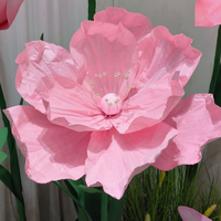 Grande Composition Florale Artificielle de Tulipes Roses Faite à la Main pour Décoration Intérieure, Idéale pour Mariages et Centres Commerciaux