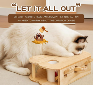 Jouet interactif pour chat en bois en forme de nuage, jeu de puzzle Whack-a-Mole, jouet d'entraînement intérieur pour animaux de compagnie - Product Image 6