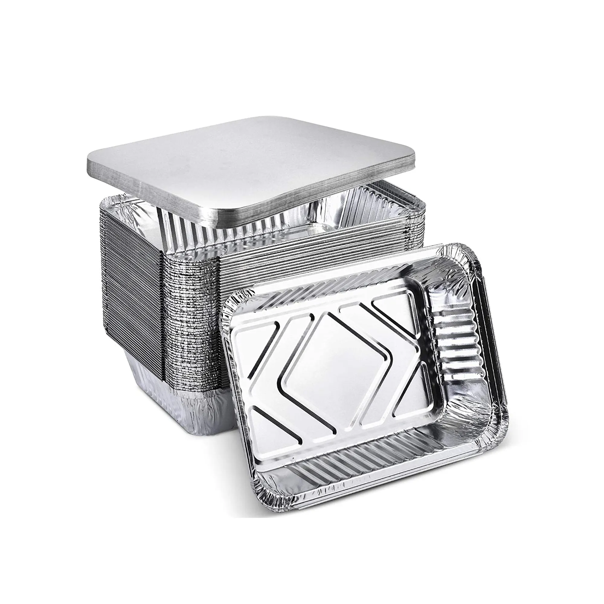 Foil Container Aluminum Pans Disposable Aluminium Foil Tray Food Box With Lids For Packing