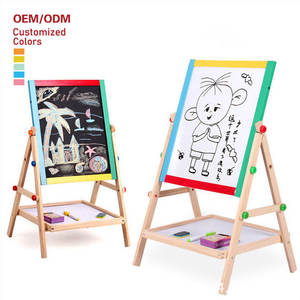 Papan gambar sketsa anak-anak seni klasik kayu kustom <span class=keywords><strong>2</strong></span> in 1 mainan pembelajaran pendidikan dini bayi untuk anak laki-laki perempuan - Product Image 1