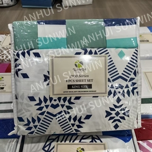 Set di lenzuola in stile americano <span class=keywords><strong>con</strong></span> stampa floreale personalizzato Set di lenzuola da <span class=keywords><strong>letto</strong></span> matrimoniale <span class=keywords><strong>con</strong></span> <span class=keywords><strong>tende</strong></span> stampate abbinate - Product Image 4