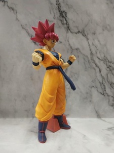 Figura de Anime de 25 cm de Dragon Ball Super Son <span class=keywords><strong>Goku</strong></span>, Figura de Acción de <span class=keywords><strong>Goku</strong></span> con <span class=keywords><strong>Pelo</strong></span> <span class=keywords><strong>Rojo</strong></span>, Super Grabada, Coleccionable, Modelo de Batalla - Product Image 4