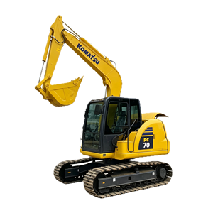 Excavatrice sur chenilles Komatsu PC70 d'occasion, 90 % neuve, avec godet de terrassement, poids en ordre de marche de 7 tonnes, machine hydraulique - Product Image 1