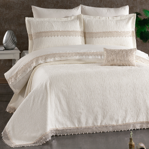 Ensemble de literie Valeria Bride, collection spéciale 8 pièces, design exclusif, 100% chenille, moderne, personnalisable, tricoté, bio - Product Image 2