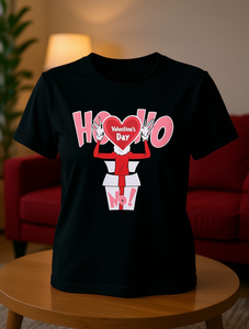 T-shirt per San Valentino da donna, girocollo, manica corta, stampata, casual, lavabile in lavatrice, 100% cotone, vestibilità regolare - Product Image 2