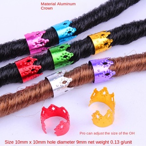 Lot de 51 boucles de cheveux colorées pour tresses de fête, bijoux, perruques, tresses creuses en aluminium gaufré, tresses <span class=keywords><strong>Dirty</strong></span> Braid avec tresses noires - Product Image 3