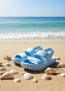 Sandali EVA a Doppia Fascia Taglia 24, Ciabatte Comode con Plateau, Punta Aperta, Colore Unico, per l'Estate - Product Image 2