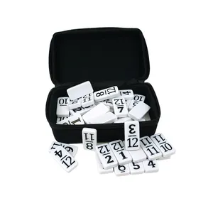 Factory customised 2023 latest numbersed double twelve domino set 4007 size double 12 domino with number in box