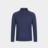 Individuelles Logo Merino Herren Thermo-Fleece Halbreißverschluss-Pullover Atmungsaktiver Warmer Wander- und Ski-Innenschicht Freizeitpullover