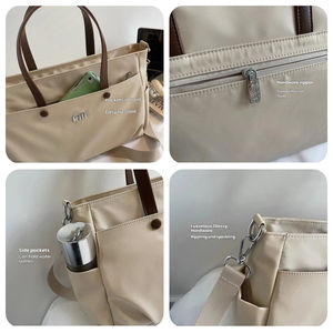 Элитные деловые сумки для ноутбуков высокого качества, на молнии, с индивидуальным логотипом, модная сумка-тоут, нейлоновая сумка через плечо с защитой от кражи - Product Image 4