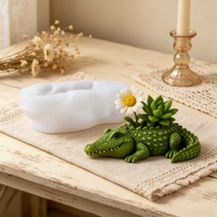Moule en silicone en forme de crocodile pour pot de fleurs 3D DIY, idéal pour la fabrication artisanale de pots en ciment, décoration de jardin et fournitures d'artisanat