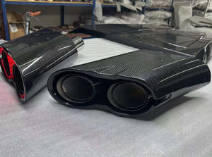 Puntas de escape de fibra de carbono de lujo, pulidas a espejo, brillantes, dobles, para Mercedes-Benz Clase G - Product Image 4