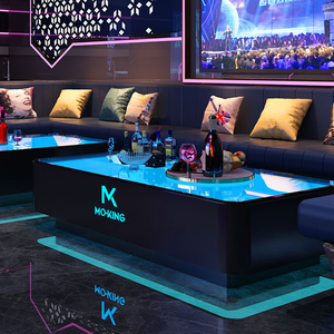 Fabricante Comercial <span class=keywords><strong>Bar</strong></span> Muebles Personalizar Tamaño Logo Discoteca Karaoke Iluminado Acero Inoxidable Vidrio Templado Led Mesa - Product Image 2