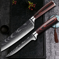 Ensemble de couteaux de cuisine personnalisés Profi-Messer 4 pièces |   Lames en acier forgé avec manches en bois |   Outils Culinaires en Gros |   JYTD34