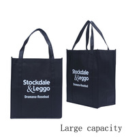 Sac de courses réutilisable personnalisé en non-tissé avec poignées, couleur sur mesure et taille moyenne, commandes en gros
