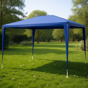 Blue <b>Wedding</b> Party Tent 9.8x13.1 Ft PE Fabric Steel <b>Frame</b> Quick Opening Summer Outdoor Use - Product Image 2