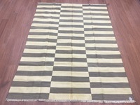 Tapis en coton écologique tissé à la main, beige taupe, motif géométrique, lavable, antidérapant, doux, à poils ras, style méditerranéen moderne