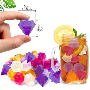 Glaçon réutilisable en plastique, silicone, diamant coloré pour boissons, vin, glaçons de refroidissement non fondants pour glacières - Product Image 2