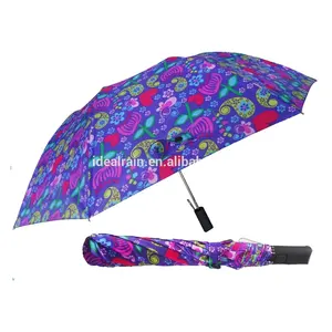 Idealrain 2 wide wpc 3-fold 4 5 mini uv 6 fold pocket small black umbrella 21 inch lightweight