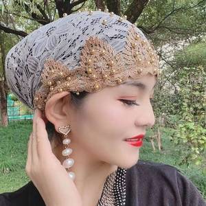Wholesale New Solid Color Two-Piece Set Muslim Women's Undercap Tube Cap Chiffon Shawl - Product Image 4