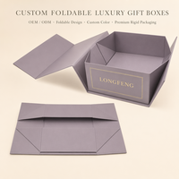 Boîte d'emballage en carton couleur avec fermeture magnétique, pliable, pour bijoux, cosmétiques, chaussures, sacs, logo personnalisé
