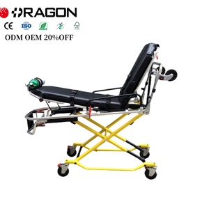 Camilla de aluminio con ruedas Dragon DW-AL012 para ambulancia, manual, ajustable, para primeros auxilios y traslados, capacidad 180 kg - Product Image 1