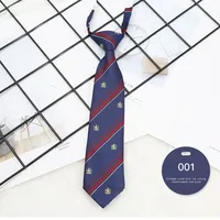 Red Stripe Preppy Style verstellbare Uniform Krawatten Polyester Krawatte für Weihnachts feier