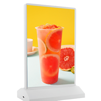 5V Rechargeable Double Face LED Boîte à Lumière Alimenté par Batterie A4 Affiche Signe Stand Publicité Intérieure Forme Personnalisée Aluminium Acrylique