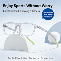 C60110 para Todas las Formas de Rostro, Monturas de Gafas Deportivas Ligeras EMS Temple de Ultra-resistentes para Niños, Montura Completa Antideslizante