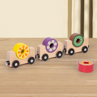 Ensemble de jouets éducatifs en bois personnalisés pour enfants, sur le thème de la ferme, avec piste de train et animaux de dessin animé, pour l'éveil cognitif précoce (vente en gros)