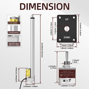 Wholesale <b>12V</b> 1500N IP54 Waterproof Heavy Duty <b>Linear</b> <b>Actuator</b> Automation 18" 10mm/s Speed Rohs CE Certified For Outdoor Home - Product Image 2