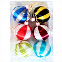 Ensemble de décorations de Noël modernes et minimalistes en plastique floqué, peintes au fil de soie, pour 2026 – Boules de Noël pour l'arbre