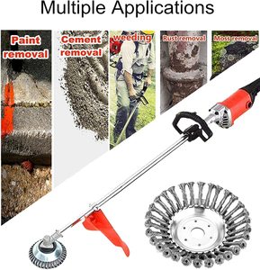 8 Inch Wire Brush Steel Weeding Tray <strong>Trimmer</strong> Head With Weeder Blade Adapter Kit for Lawnmower Brush Cutter - Product Image 4